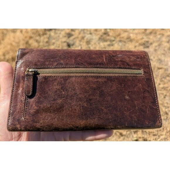 Vintage Coach Leather Trifold Full Size Wallet Brown - Picture 2 of 12